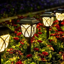 GIGALUMI Solar Lights Outdoor Garden, 6 Pack LED Garden Solar Lights Waterproof,
