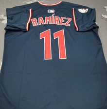 Jose Ramirez #11 CLE Navy Alt Cool Base Sewn Stitched Jersey.