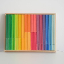 Wooden Rainbow Blocks Early Learning Wooden Arch Blocks Easy to Grip