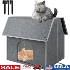 Large Outdoor Cat House Insulated Weather-Resistant Easy Clean Pet Shelter New