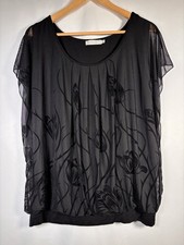 Fairy Grunge Whimsigoth Velvet Burnout Top XXL Womens Sheer Overlay Dark Floral