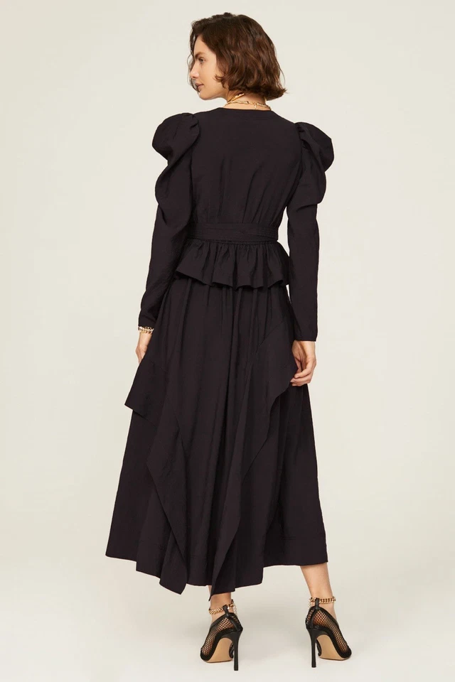 Vestido Ulla Johnson Feminino Preto Manga Longa Tamanho 0 - Imagem 3 de 4