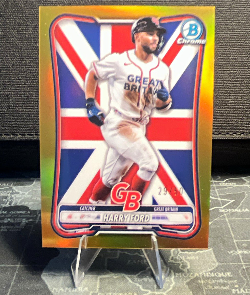 2026 Bowman Chrome Harry Ford WBC True Gold Great Britain #WBC-34 29/50