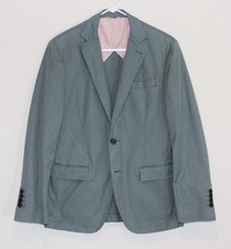 Brooks Brothers Red Fleece Solid Olive Green Slim Fit Blazer Cotton Stretch 38 S