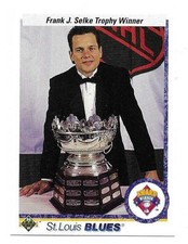RICK MEAGHER 1990-91 UPPER DECK SELKE TROPHY CARD NEAR MINT CONDITION