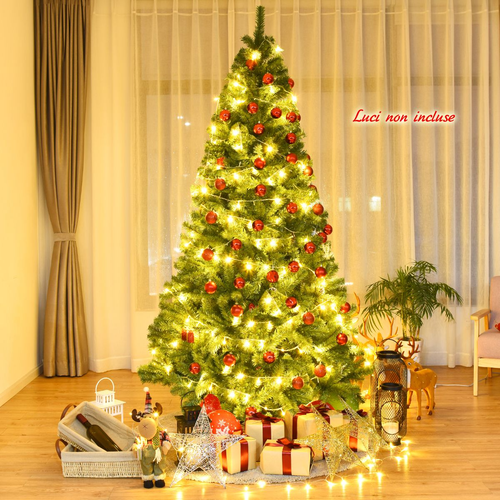 Albero Di Natale Con Aghi in PVC Struttura Con Cerniere Base Di Metallo, Albero - Foto 7 di 12