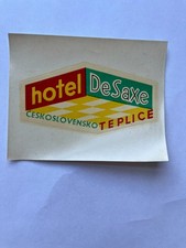 Vintage HOTEL DeSaxe  Decal cESKOSLOVENSKO TEPLICE 3x4