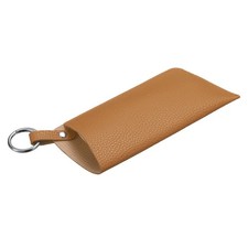 Eyeglass Case, Soft Leather Glasses Pouch Bag with Belt Clip, Orange