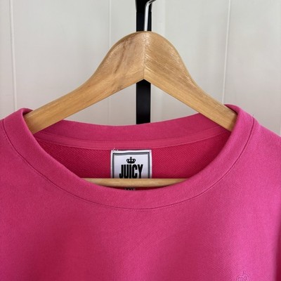 Juicy Couture NWT Pink Cropped Cotton Crewneck Sweatshirt Women s XXL Loungewear