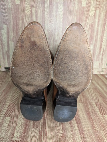 Dan Post Cowboystiefel weiches hellbraunes Leder Stiefel geflochten Damen 8M spitz zulaufend - Bild 9 von 12