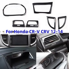 6pc Carbon Fiber Interior Accessories Whole Kit Cover For Honda Cr-v Crv 2012-14 6pc Carbon Fiber Interior Accessories Whole Kit Cover For Honda Cr-v Crv 2012-14