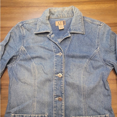 Ann Taylor Stretch Denim Moto Jacket Women’s XS (34″ Chest, 24″ Length) –VTG GUC - Picture 7 of 14