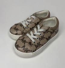 Michael Kors Toddler Size 6 Slip On Flats Elastic Laces MK Logo