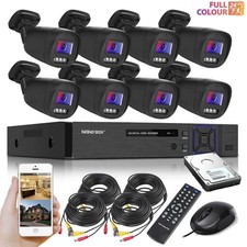 Colour CCTV Camera System HD 8CH DVR With Hard Drive & MIC Outdoor Home Kit