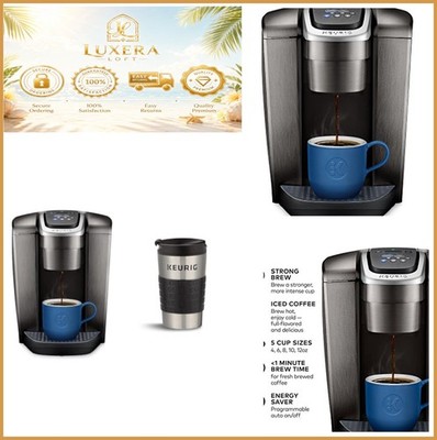 K-Elite Single Serve Coffee Maker Brushed Slate 12oz 4 Cup Sizes