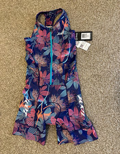 Zoot Women s Small Triathlon Suit One-Piece Sleeveless Zip-Front Floral Print