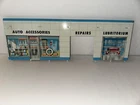 Vintage 1960's Marx Day & Nite Gas Service Station Lubritorium Tin Panel Part NM