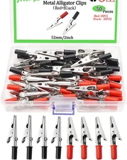 50 PCS 52 Mm/2 Inch Metal Alligator Clips Red+Black Kit Alligator Clips Electric