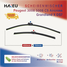 Scheibenwischer Vorne für Peugeot 3008 C5 Aircross Grandland X Tourneo mit Tuch