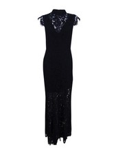 Fame and Partners Women's Lace Cutout-Back Gown (6, Black)