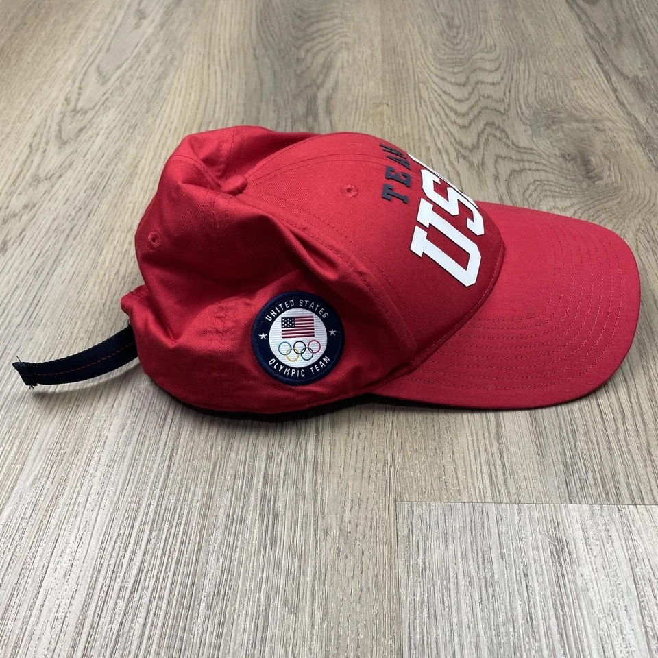 Team USA Hat Cap Strap Back Mens One Size Red United States Olympic Team - Image 2 of 4