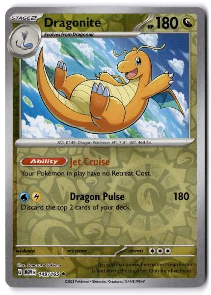 Dragonite 149/165 151 Rare NM Pokemon TCG