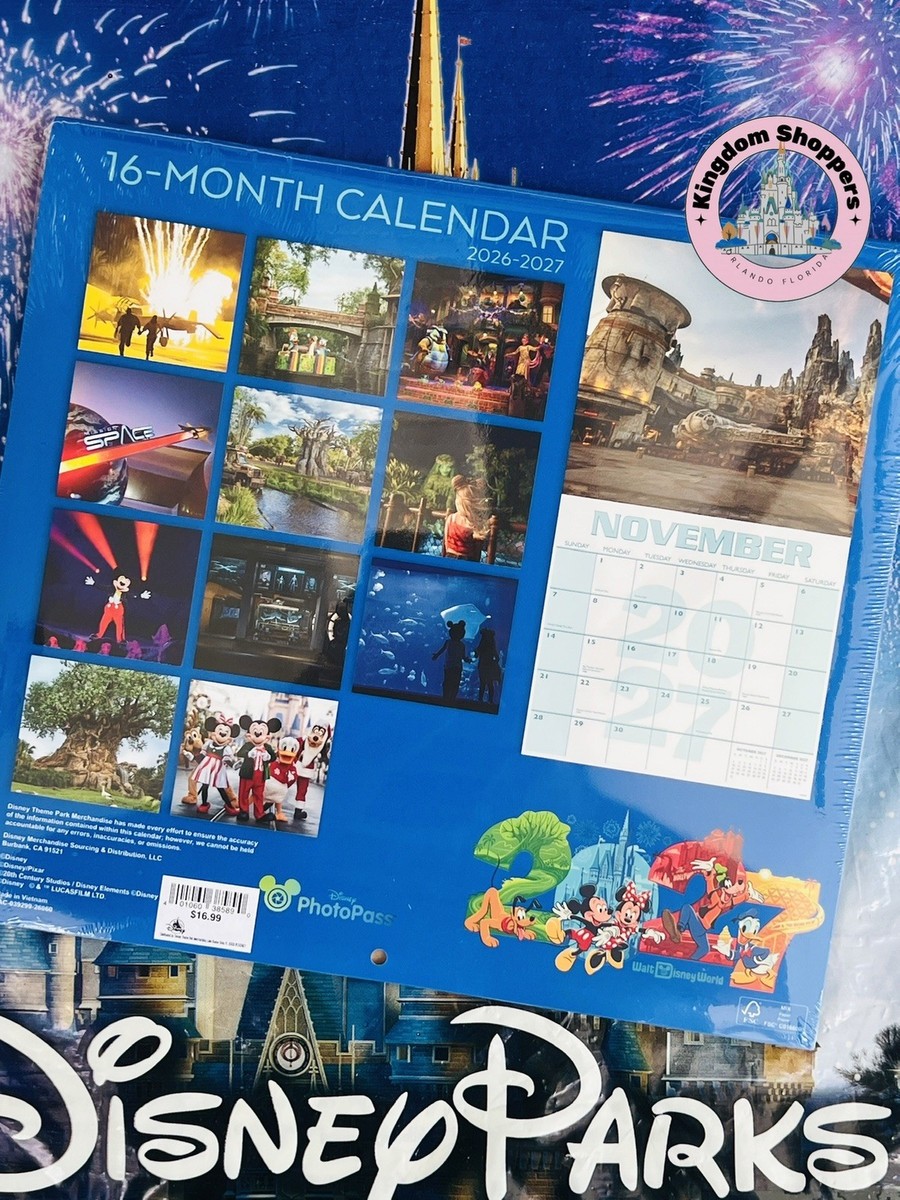 2026 2027 Walt Disney World Full Color 16 Month Official Calendar