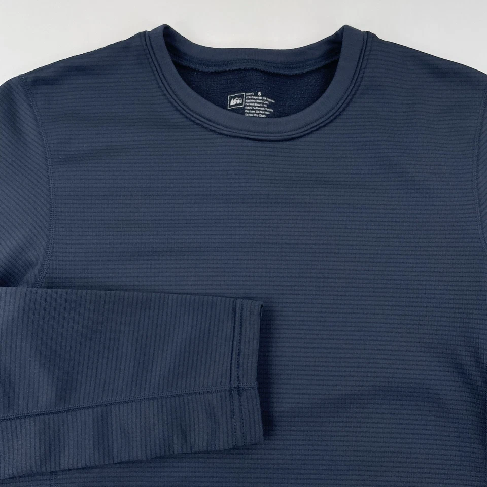 Camisa REI Manga Larga Para Hombre’s S Azul Marino Acanalada Térmica Gruesa Cuello Redondo Excelente Foto 2 de 4