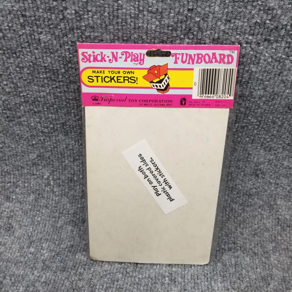 Vtg 1981 Imperial STICK N PLAY Puffy Sticker Robot Droid Funboard Sealed RARE - Image 4 of 4