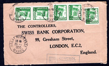 Couverture de contrôle immatriculée Maroc 1950 à SBC Swiss Bank London GB