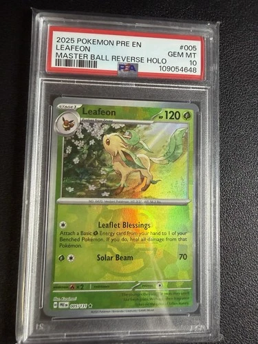 [PSA 10] Leafeon (Master Ball Pattern) 005/131 Sv: Prismatic Evolutions Holo 💎