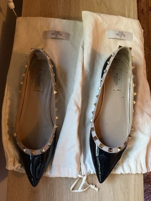 Valentino Rockstud Puntera Punta Charol Ballet Pisos EU 40 (US 9) - Imagen 1 de 4