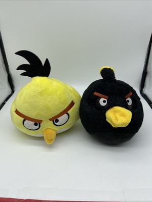 Angry Birds Black Crow Bomb & Yellow Bird Plush 6.5'' Commonwealth Toy Factory 2