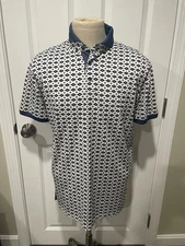 Greyson Southwestern Wolf Pattern Golf Shirt, Medium
