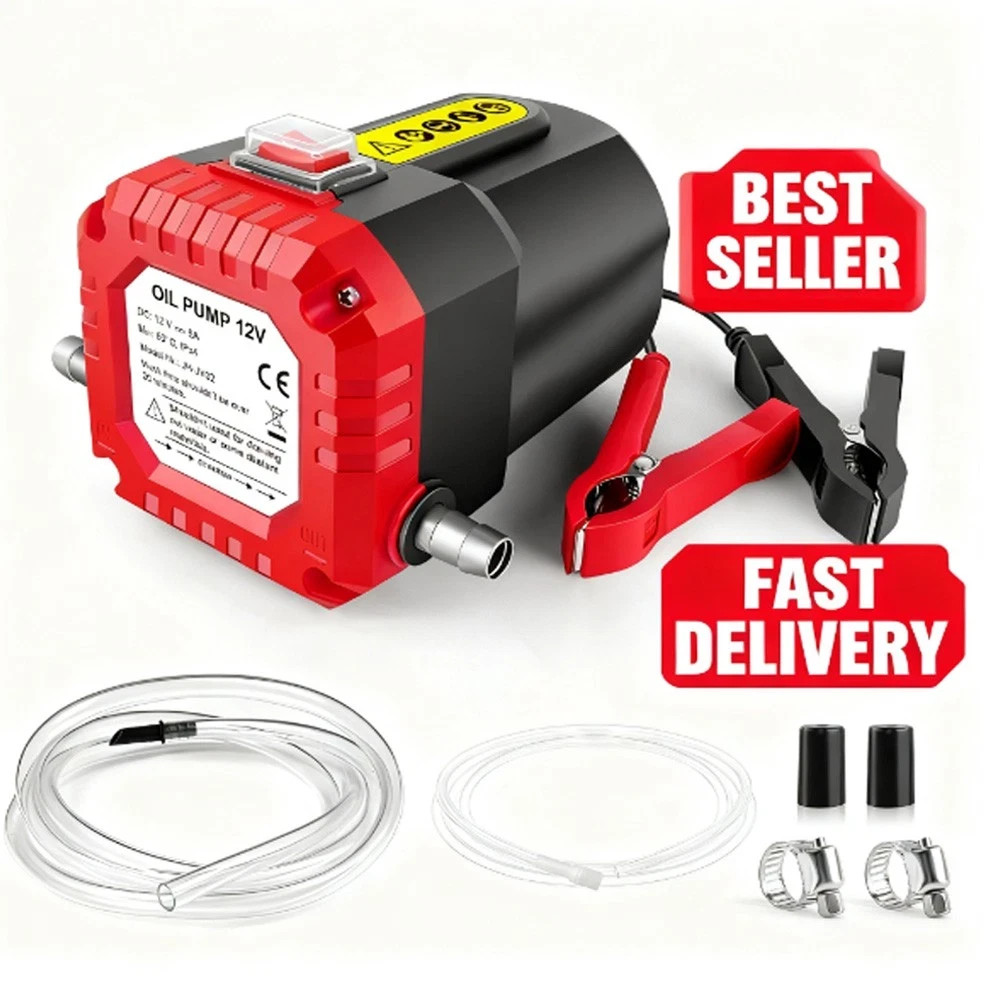 PORTABLE ELECTRIC FUEL DIESEL TRANSFER PUMP WORKS FROM 12V 12 VOLT BATTERY