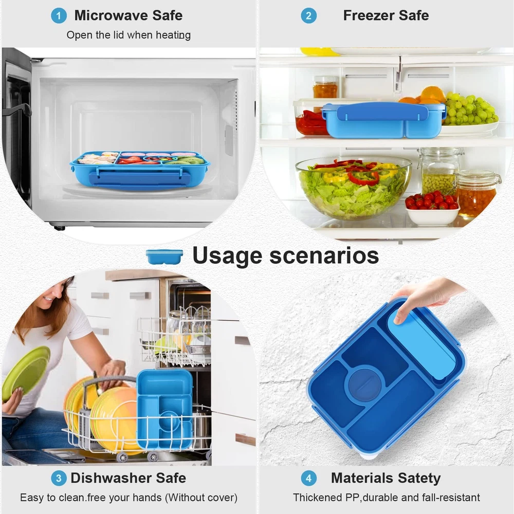 Bento Box Adult Lunch Box Kids,Lunch Containers for Adults/Kids/Toddler,5 Com...