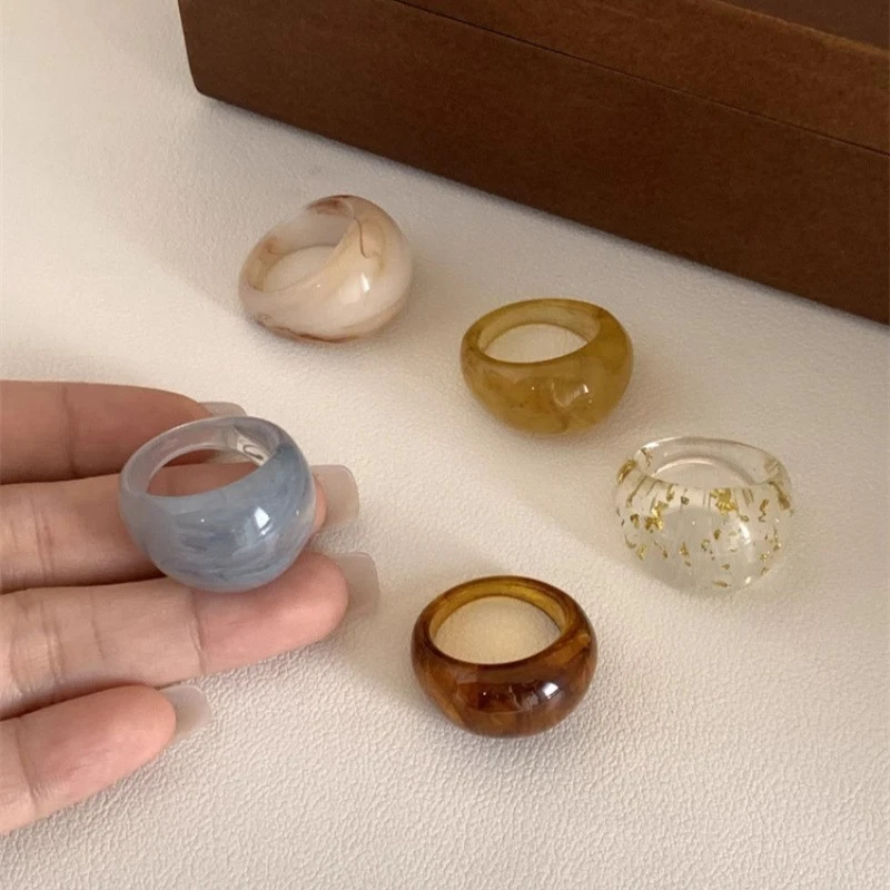 18mm Exquisitely Retro Amber Color  Ring Chinese Retro Jewelry Decoration Women - Image 3 of 4