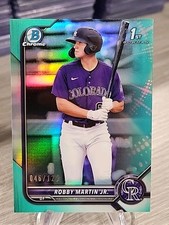 Robby Martin Jr 2022 Bowman Chrome Aqua Refractor /125 1st #BCP-43 Rockies