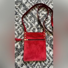Vintage Red Suede Small Crossbody