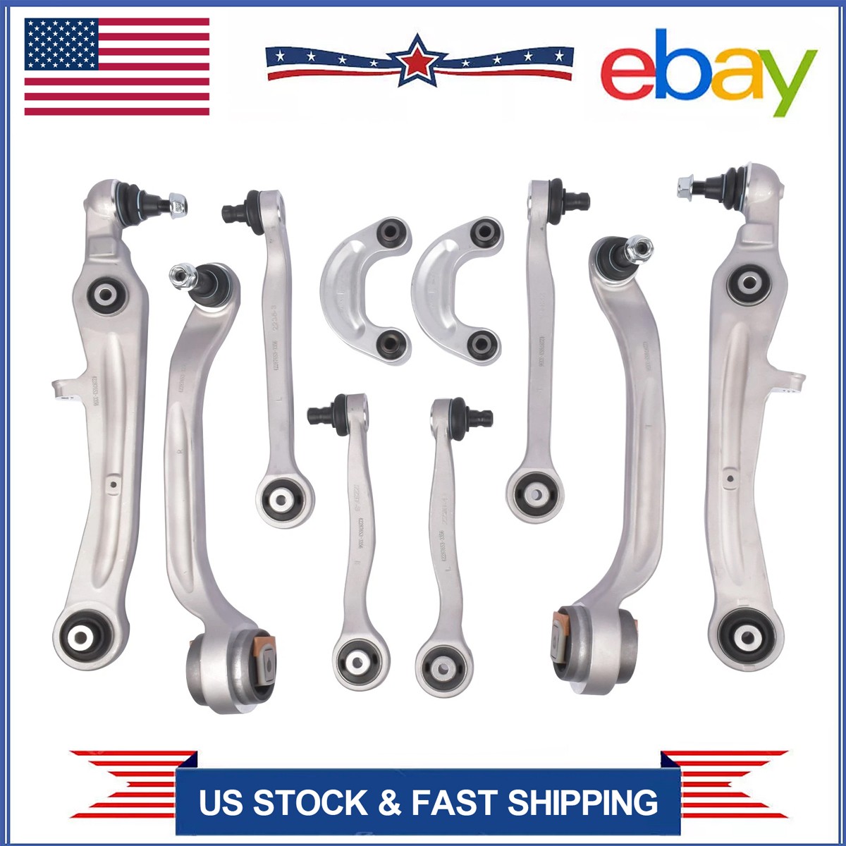 Suspension Control Arms Set For Bentley Gt Gtc Flying Spur V8 Front Upper Lower