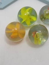 Vintage Cat Eye 6 Vein Yellow And Orange Marbles Mixed 5/8 Diam. Lot 8