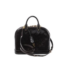 Louis Vuitton Alma MM Vernis Leather 2 Way Handbag in Amarante M90024