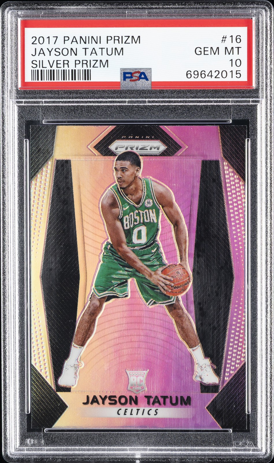 2017 PANINI PRIZM SILVER PRIZM #16 JAYSON TATUM ROOKIE RC PSA 10