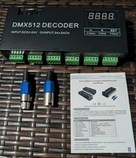 DMX512 Decoder 24 channel with Digital Display DC5V-24V RGB LED strip controller