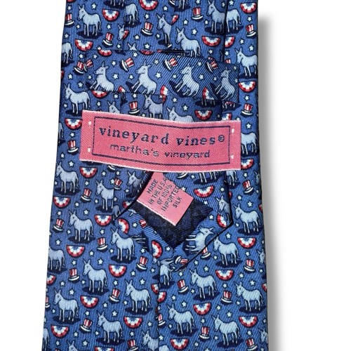 Vineyard Vines Silk Tie Democrat Donkey USA Hand Made - Picture 4 of 7