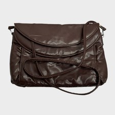Vintage Brown Handbag Clutch with Long Strap