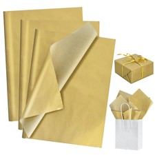 BEISHIDA 100 Sheets Gold Tissue Paper Bulk, Metallic Wrapping gold 