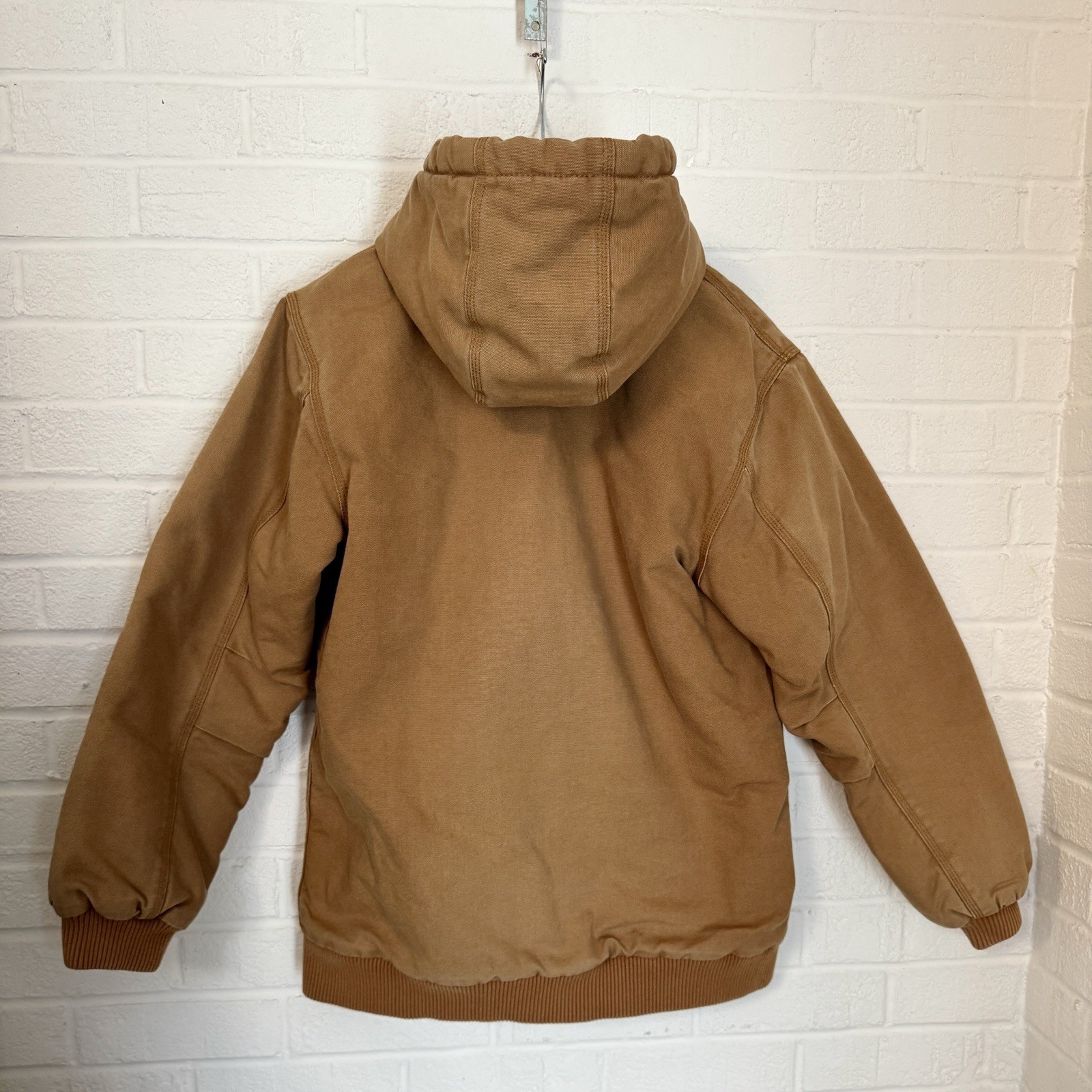 Carhartt Youth Boys XL Hooded Jacket Brown Canvas Insulated Zip Hoodie Coat thumbnail 2