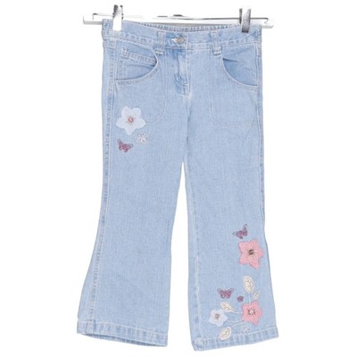 Funky Diva, Jeans, Größe: 110, Blau/Mehrfarbig, Baumwolle, Blumen, Denim #kzq