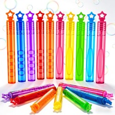 Mini Bubble Wands 40 Pack, PreFilled Bubble Solution, Assorted Bright Colors,...